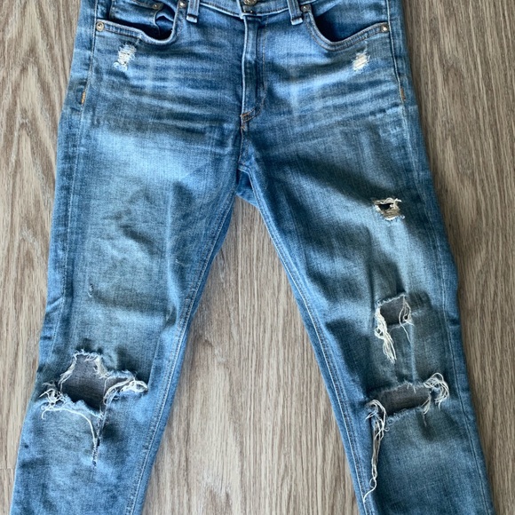 Rag & Bone Ripped Blue Jeans - Picture 6 of 7